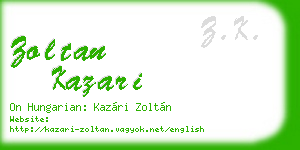 zoltan kazari business card