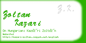 zoltan kazari business card